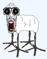 animal bird black_eyes claw claws glasses open_mouth red_lips soycreature teeth variant:mentaljak variant:soycreature white_skin // 1115x1399 // 216.7KB