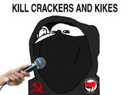anarchism antifa arm balaclava clothes commie communism ear flag:anarcho-communism german_text hammer_and_sickle hand hoodie interview kill_fascists_and_whites leftist looking_at_you microphone smile text variant:impish_soyak_ears white_background white_skin // 1492x1080 // 205.4KB