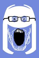 blue_background blue_skin clothes discord glasses hat helmet inverted logo open_mouth soyjak stubble variant:markiplier_soyjak // 623x930 // 167.9KB