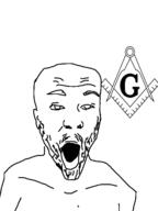 ear freemason open_mouth soyjak stubble variant:unknown // 443x591 // 23.0KB