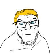 blue_eyes closed_mouth glasses muscles nordic smile stubble subvariant:feralaryan trend:aryan variant:feraljak white_background yellow_hair // 1500x1500 // 33.4KB