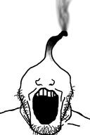 black burning burnt candle fire no_eyes open_mouth smoke soyjak stubble variant:markiplier_soyjak // 1218x1828 // 216.5KB