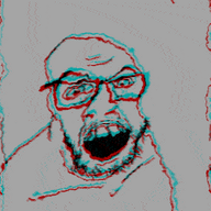 angry animated distorted glasses glitch mustache open_mouth soyjak stubble variant:feraljak zoom // 250x250 // 999.9KB