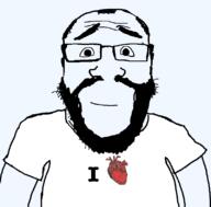 arm beard calm closed_mouth clothes glasses heart i_love soyjak subvariant:science_lover template tshirt variant:markiplier_soyjak // 800x789 // 43.0KB