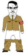 adolf_hitler angry armband closed_mouth clothes ear frown full_body glasses hair hand mustache nazism necktie nsfw penis small_penis soyjak subvariant:chudjak_front subvariant:obsessedchud suit swastika tiny_penis twp uniform variant:chudjak // 956x1900 // 55.1KB