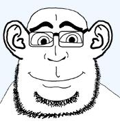 beard closed_mouth ear glasses looking_at_you smile soyjak stubble variant:cobonsy // 775x849 // 31.3KB