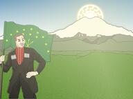 agartha aryan aryan_chad based brown_hair caucasus caucasus_mountains chokha circaryan circassia circassian circassian_flag gem gradient grass green_eyes high_quality hill holding_flag hyperborea kavkaz landscape mountain north_caucasus north_caucuses sky snow sonnenrad sun terrain variant:chudjak white white_skin // 4000x3000 // 6.8MB