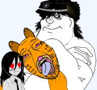 arm bloodshot_eyes buff choke_hold clothes ear garf_(user) glasses hair hand headlock makeup meta:namefags open_mouth soyjak strangling stubble subvariant:pol_face template the_weak_should_fear_the_strong tongue transparent_background tshirt user=twitxx variant:bernd // 1996x1844 // 810.5KB