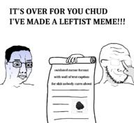 chud coal coal_(minecraft) glasses glowing_glasses gradient leftist leftistmeme meme minecraft scared soyjak text variant:chudjak variant:soyak wordswordswords // 2100x1936 // 266.6KB