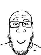 closed_mouth glasses smile smiley_face soyjak stubble template variant:markiplier_soyjak // 600x800 // 109.9KB