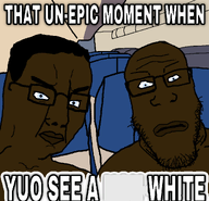 2soyjaks a10_eyes airplane angry big_lips blue_eyes brown_skin hair intentional_typo meme negro seat subvariant:neutralplier text variant:chudjak variant:markiplier_soyjak // 1079x1041 // 117.4KB
