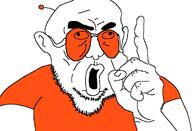antenna bald beard clothes fat finger glasses open_mouth orange_glasses orange_shirt pointing_up reddit soy soyjak stubble the_legend_of_zelda_(cd-i) tinted_glasses variant:stasjak // 1057x720 // 27.0KB