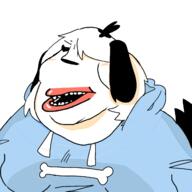 amerimutt angry artist:Rhubarb_15 black_eyes bone chubby dog fat furry hair hoodie mouth puppychan shading tail tomboy variant:meximutt // 1280x1280 // 362.4KB