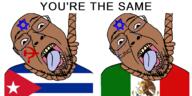 communism crying cuba flag:cuba flag:mexico hammer_and_sickle hanging mexico star_of_david variant:bernd you're_the_same // 2000x1000 // 443.2KB