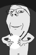 arm beard bright glasses glowing holding_object light orb smile soyjak subvariant:wholesome_soyjak vantawhite variant:gapejak // 676x1021 // 37.2KB