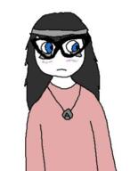 blue_eyes closed_mouth clothes glasses hair looking_to_the_right necklace oekaki variant:soytan // 295x387 // 60.7KB