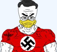 buff duck duckjak flag:nazi_germany nazism soyjak variant:duckjak // 1059x973 // 115.4KB