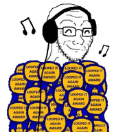 award closed_mouth glasses happy headphones music musical_note soyjak stubble transparent_background variant:soyak // 637x736 // 537.1KB