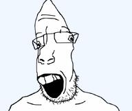 glasses meta:not_a_fucking_duplicate open_mouth soyjak stubble teeth template transparent_background variant:parrotjak vectorized // 682x576 // 29.0KB