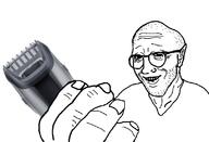 bald clean_shaven glasses hand razor shaved smile soyjak variant:thunderf00t // 809x553 // 89.9KB