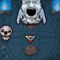 angel glasses god grey_skin isaac open_mouth pixel_art soyjak statue stubble the_binding_of_isaac variant:markiplier_soyjak video_game wing // 763x763 // 690.4KB