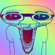 animated glasses glitch oh_my_god_she_is_so_attractive open_mouth rainbow soyjak stretched_mouth stubble subvariant:el_perro_loco variant:el_perro_rabioso // 250x242 // 2.5MB