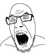 2soyjaks angry glasses merge open_mouth series:fusionjaks stubble subvariant:cobferal variant:cobson variant:feraljak // 333x399 // 5.7KB