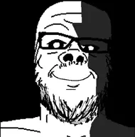 dark glasses meta:tagme ominous smile stubble variant:a24_slowburn_soyjak white_eyes // 843x851 // 113.4KB