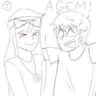 2soyjaks blush breasts closed_eyes comic confused female gem glasses hair happy jake jakparty_soy open_mouth speech_bubble stubble variant:soyak variant:soytan // 645x645 // 108.8KB