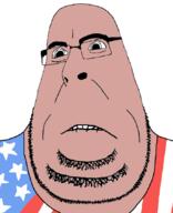 biting_lip distorted fat flag glasses soyjak stubble subvariant:blobson united_states variant:cobson // 686x844 // 140.8KB