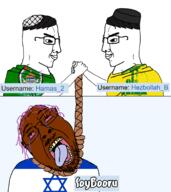 3soyjaks Hamas_2(namefag) hamas hezbollah hezbollah_b israel side_profile soybooru variant:chudjak // 1560x1752 // 348.2KB