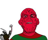 2soyjaks a_nightmare_on_elm_street angry blood bloodshot_eyes claws clothes freddy_krueger glasses open_mouth red_skin soyjak stubble variant:unknown // 876x736 // 26.6KB