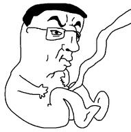 baby big_lips closed_mouth fetus full_body glasses thick_eyebrows variant:chudjak // 986x990 // 84.8KB