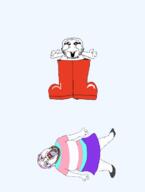 animated bloodshot_eyes boots ext=gif flag:transgender_pride_flag full_body g_(4chan) happy jumping smashing subvariant:bootjak technology transgender_flag variant:bernd variant:markiplier_soyjak // 538x712 // 178.0KB