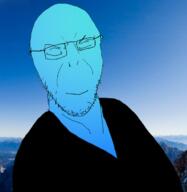 blue_skin calm closed_mouth glasses smile soyjak stubble variant:deh // 726x747 // 324.3KB
