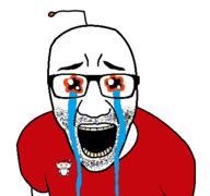 alien antenna blue_teeth clothes crying glasses open_mouth puppy_eyes red_shirt reddit sad snoo soyjak tshirt variant:el_perro_rabioso yellow_teeth // 427x400 // 17.6KB