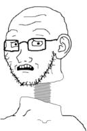 concerned ear glasses open_mouth scared screw soyjak stubble subvariant:soyak_(concerned) variant:soyak // 678x1018 // 94.8KB