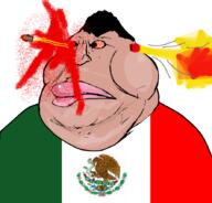 artist:mexicutioner blood blood_on_face blood_spray bloodshot_eyes brown_eyes brown_skin bullet death double_chin execution fat flag:mexico gunshot_wound hair headshot looking_to_the_left mexico missing_eye murder mutt satoko_houjou(namefag) shitoko shitoko_abuse variant:meximutt white_background // 888x849 // 278.4KB