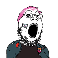 enbie eyeshadow flag:lesbian_pride_flag flag:transgender_pride_flag glasses lesbian pink_hair stubble total_tranny_death transgender_flag transparent_background troon variant:gapejak // 900x900 // 27.4KB