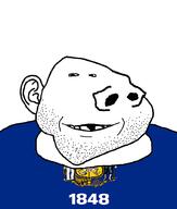 1848 deformed ear flag flag:wisconsin large_nose no_eyebrows smile soyjak stubble subvariant:arkansasjak variant:impish_soyak_ears wisconsin // 868x1023 // 80.9KB