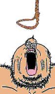 compressed fat glasses hairy mustache noose open_mouth rope soyjak stubble variant:a24_slowburn_soyjak white_skin // 303x520 // 15.1KB