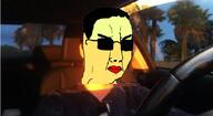 alpha_male black_glasses car driving elliot_rodger irl_background red_lips sun_glasses the_supreme_gentleman variant:chudjak yellow_skin // 1102x605 // 87.3KB