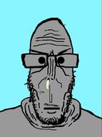 angry baby_blue beard black_skin blue_background booger euromutt grey_skin hoodie neutral_smile nosr npc stubble subvariant:euromutt variant:markiplier_soyjak // 594x797 // 61.7KB