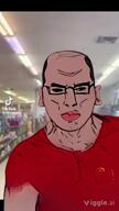 amerimutt angry balding brown_hair brown_skin buff closed_mouth clothes ear gas_station glasses hair meta:ai_generated mutt soyjak subvariant:chudjak_front subvariant:muscular_chud tiktok united_states variant:chudjak vein video viggle // 406x720, 28.9s // 6.6MB