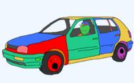 car closed_mouth colorful glasses golf golf_harlequin series:vehiclejaks smile soyjak stubble subvariant:wholesome_soyjak variant:gapejak volkswagen // 2000x1251 // 527.7KB