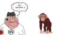 atheism atheistcuck book christian_cross clothes fat fedora hat monkey my_ancestor queen_of_spades richard_dawkins spade text the_god_delusion thought_bubble variant:meximutt // 1848x1116 // 505.2KB