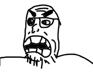 glasses open_mouth soyboy stubble teeth thick_eyebrows variant:voiderjak wrinkles // 592x508 // 19.5KB