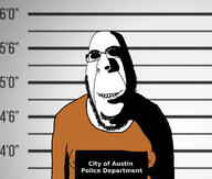 biting_lip clothes creepy distorted evil glasses ominous prisoner shadow sign smile soyjak stubble subvariant:hornyson text variant:cobson // 1888x1604 // 491.4KB