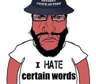 angry arm autism beard closed_mouth clothes glasses hat i_hate punisher_face red_skin soyjak subvariant:science_lover text tshirt variant:markiplier_soyjak words // 970x850 // 386.3KB