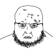 bald beard glasses meta:namefags moonmetropolis_(user) skin_cancer soyjak template variant:goldberg white_background wrinkles // 609x643 // 17.2KB